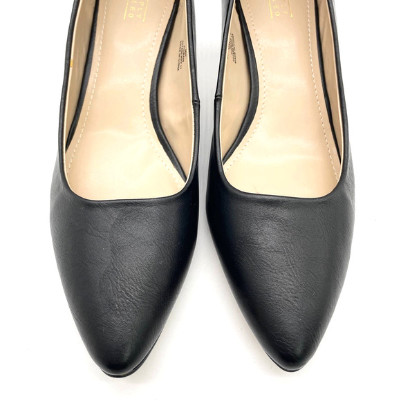 NEW Simply Styled Mia Pump Heel Black Classic Faux Leather Pointed Toe‎ - Picture 2 of 9